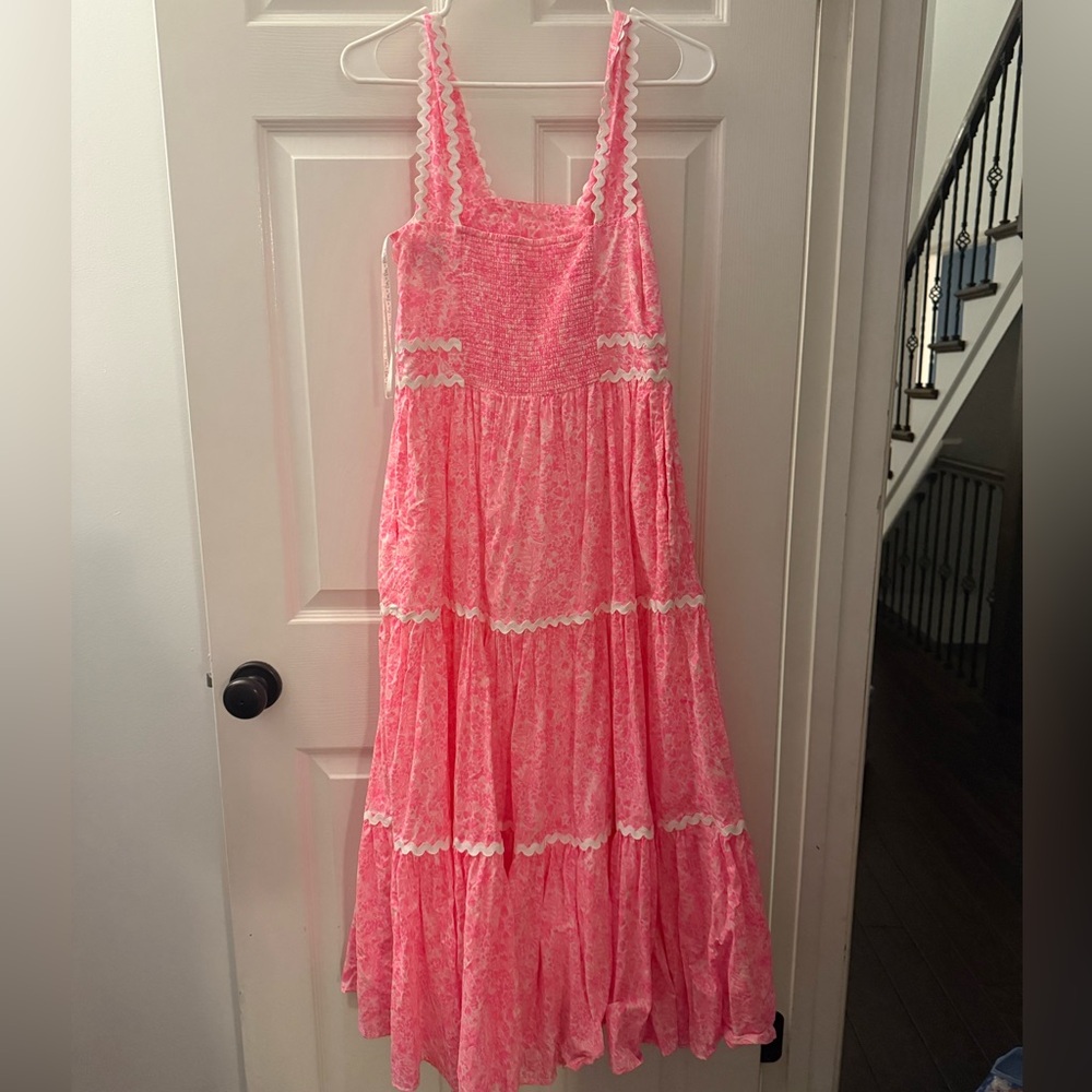 Lilly Pulitzer Pollie Midi Dress, Cotton Pink Shandy Invest a Gator, Sz 2 - Picture 5 of 5